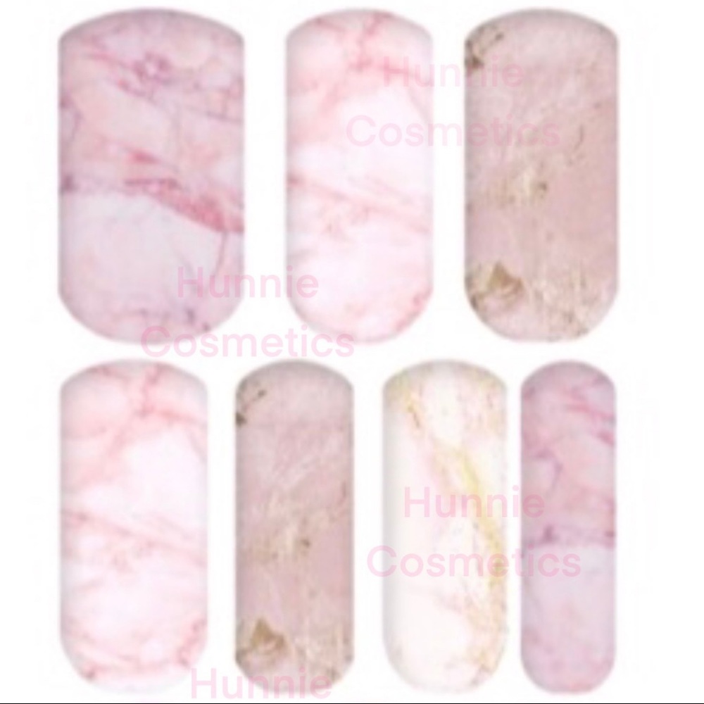 Pink marble nail decals